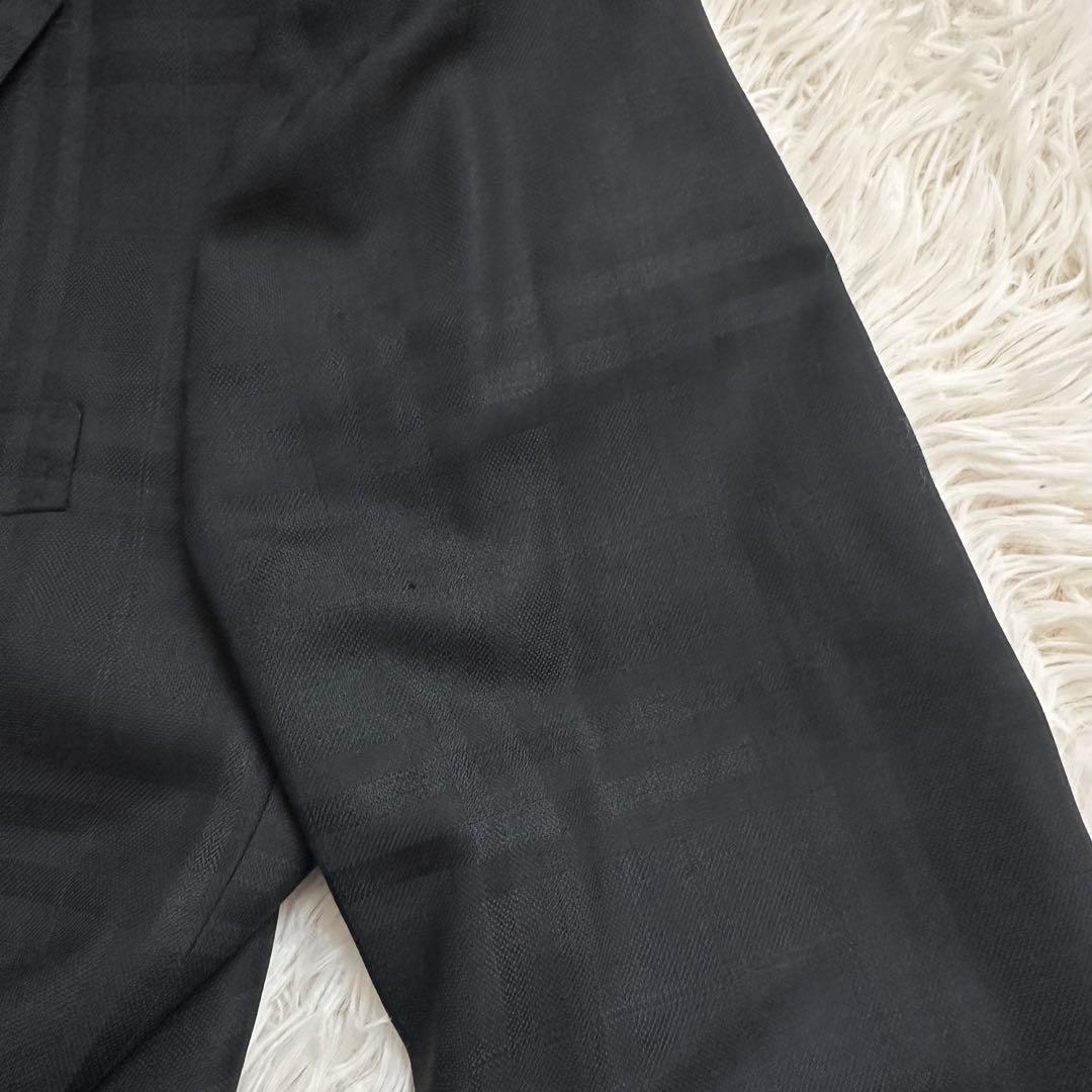 バーバリー シャドーノバチェック テーラードジャケット 絹混 ブラック M