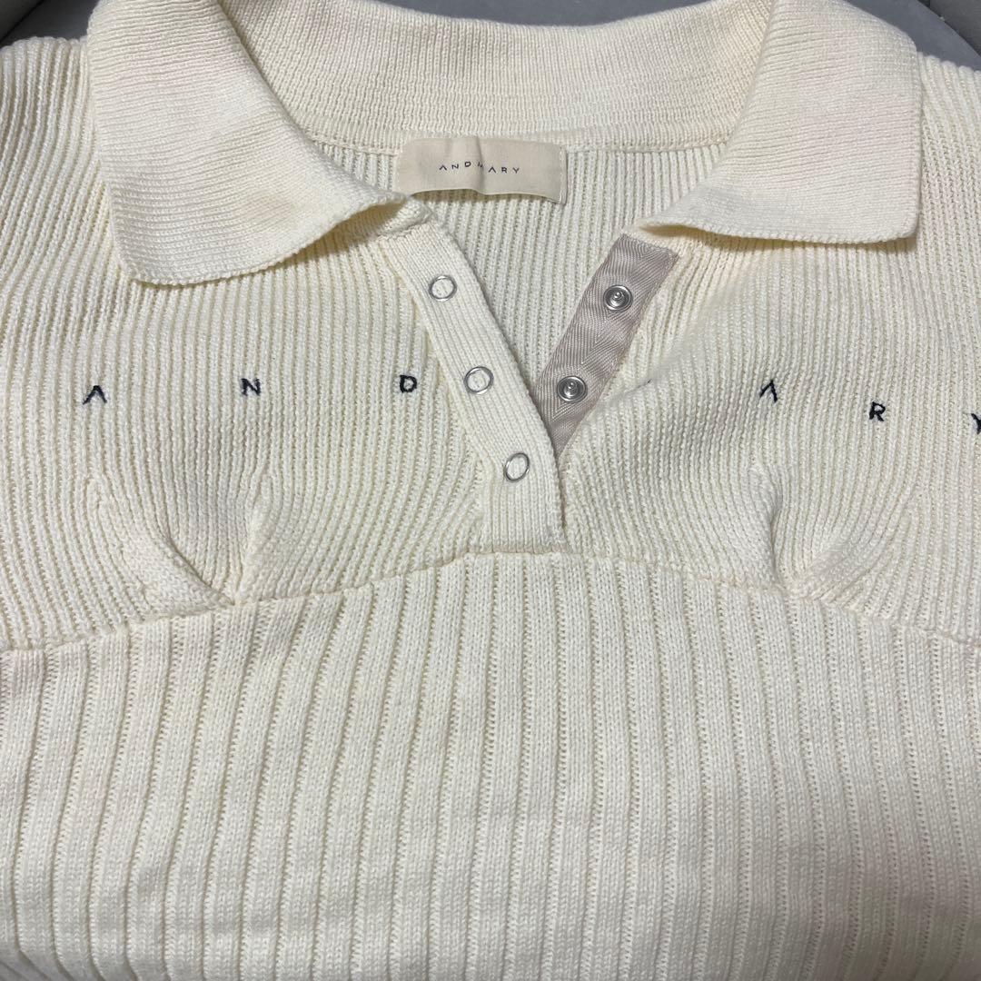 トップス andmary lindsay logo tops ivory