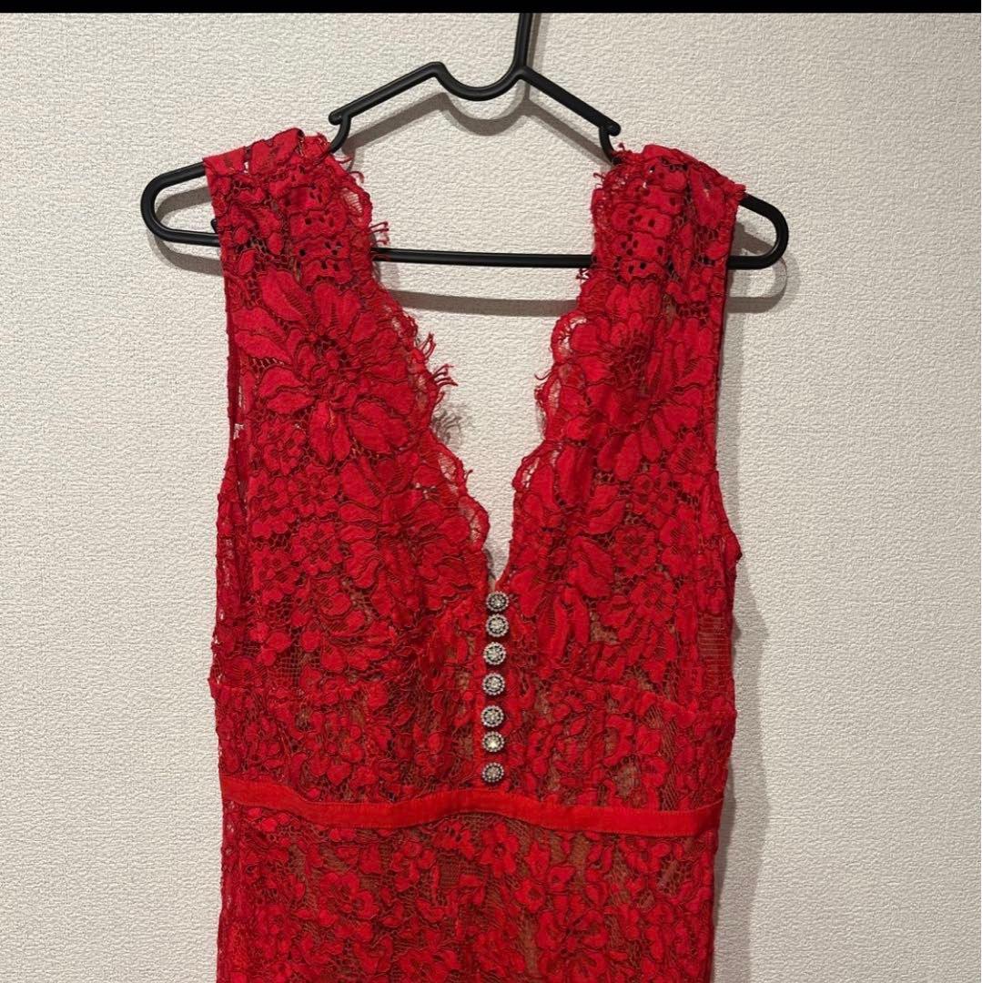 Self portrait赤レース ロングドレス　ワンピUK8
