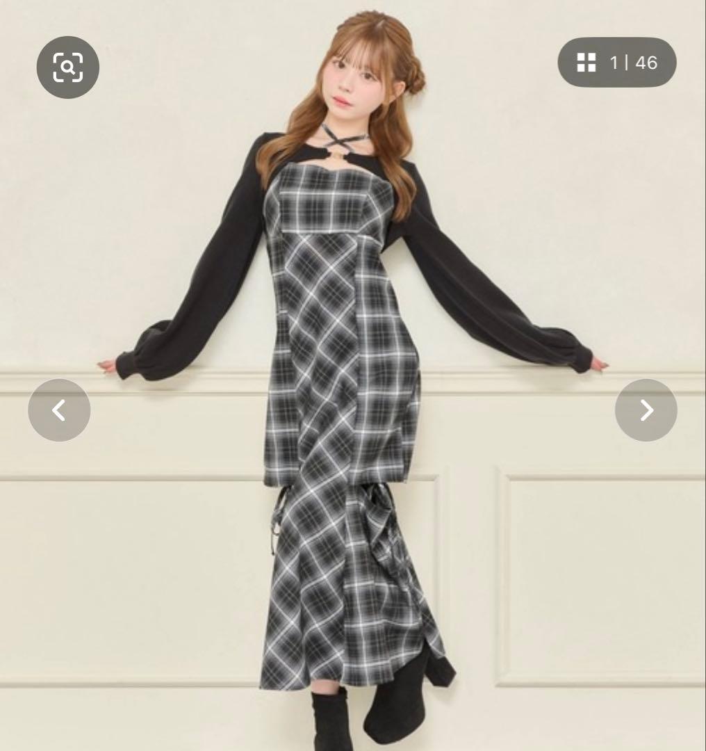 apres jour デザインワンピース ニットボレロ