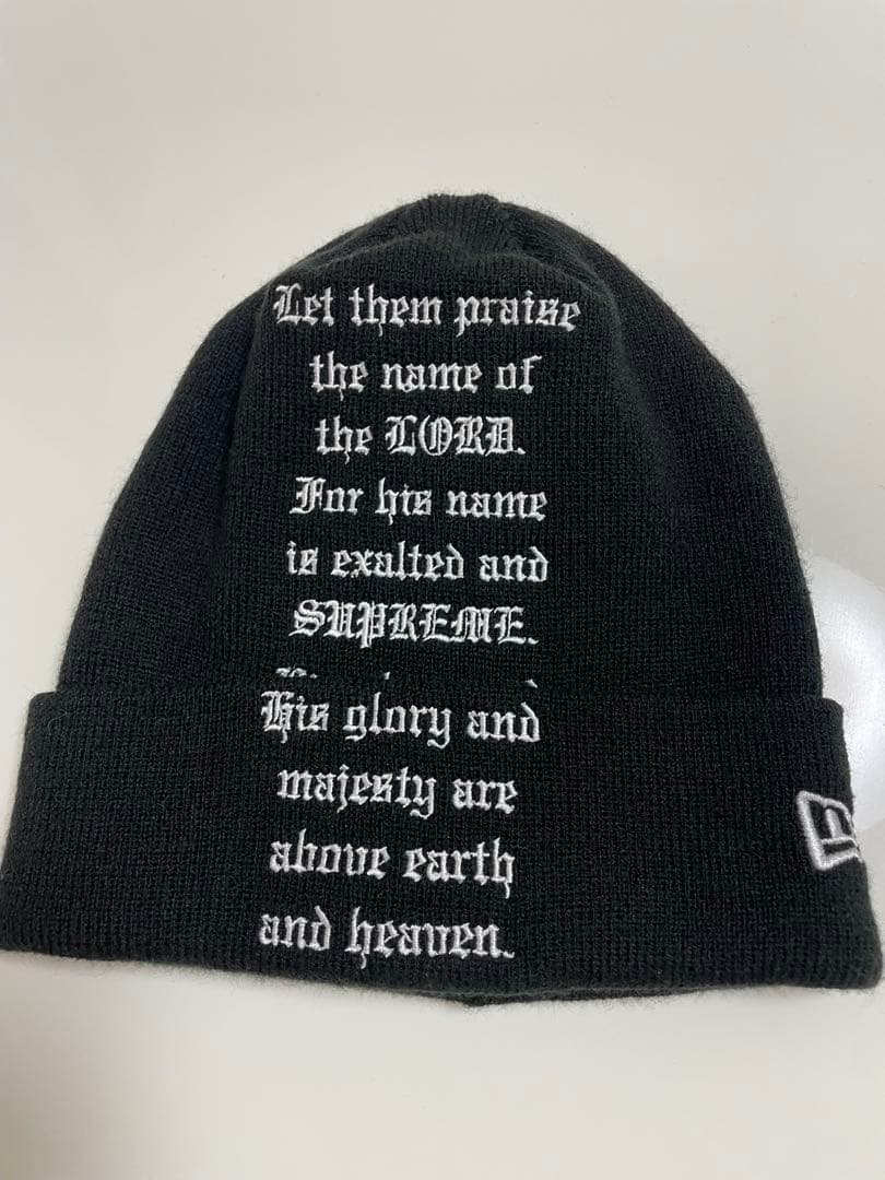 Supreme New Era Psalm Beanie 黒