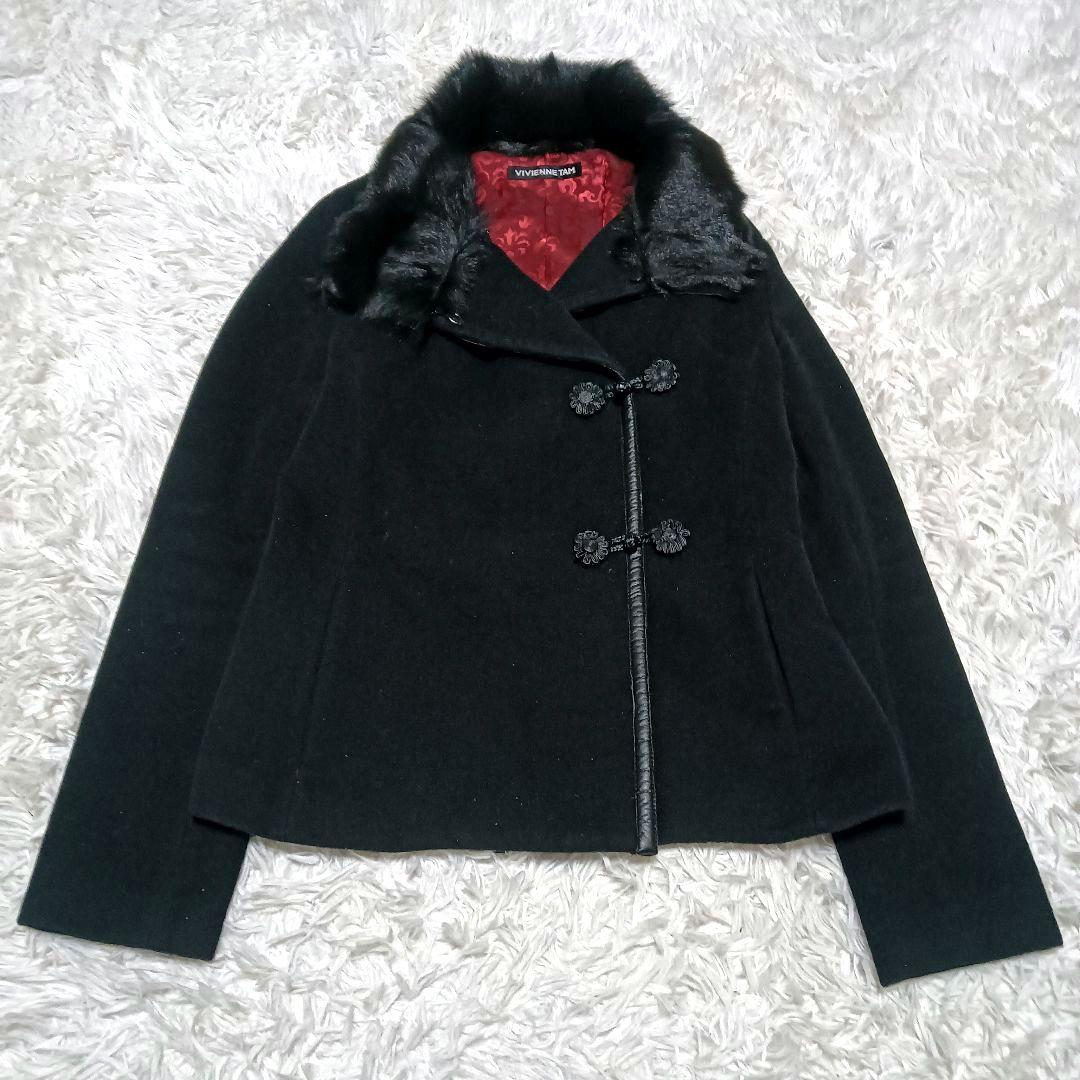 ヴィヴィアンタム　チャイナジャケット　ダッフルファー　ショートコート　アンゴラ混