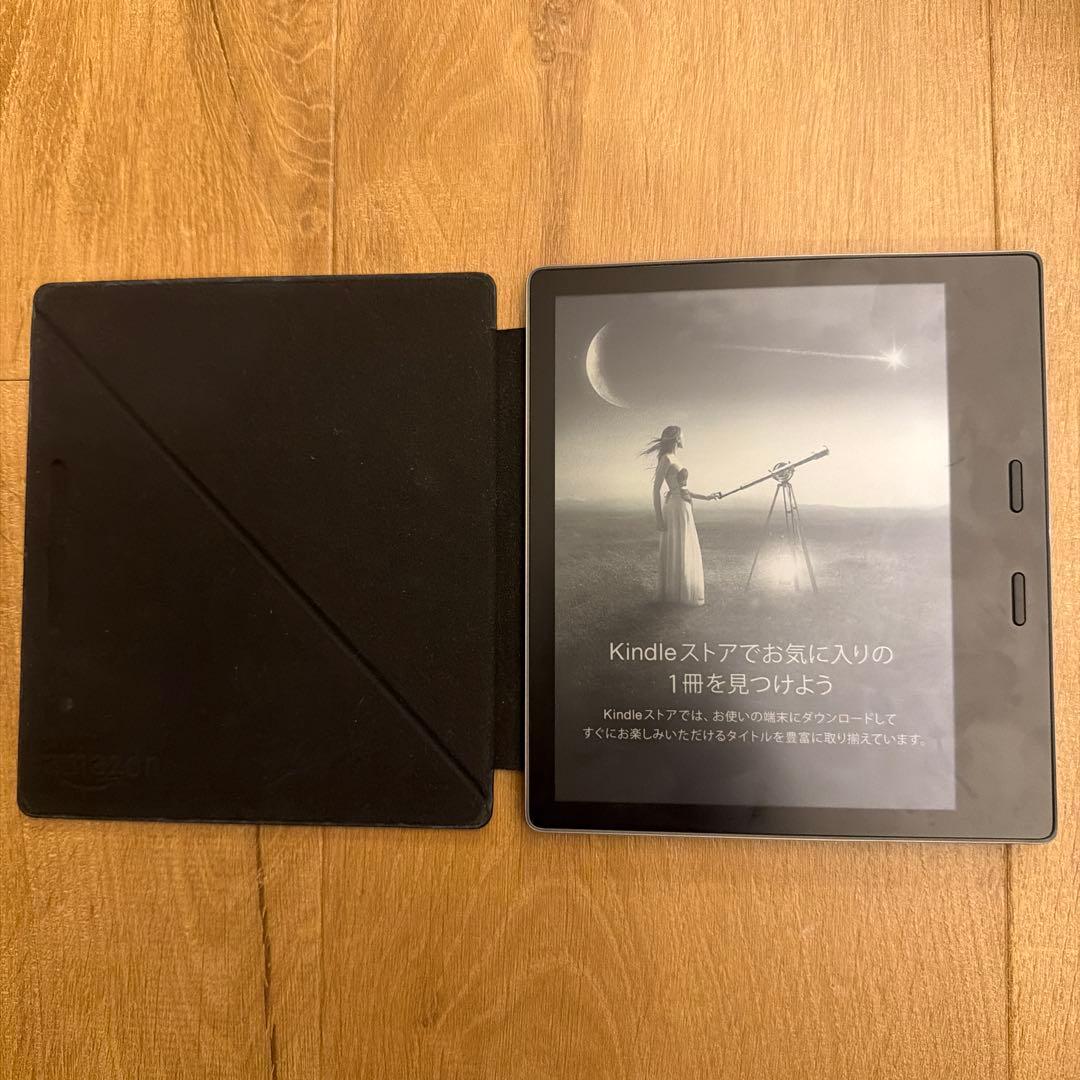 Kindle Oasis 第9世代 広告あり｜箱・付属品あり｜純正レザーカバー