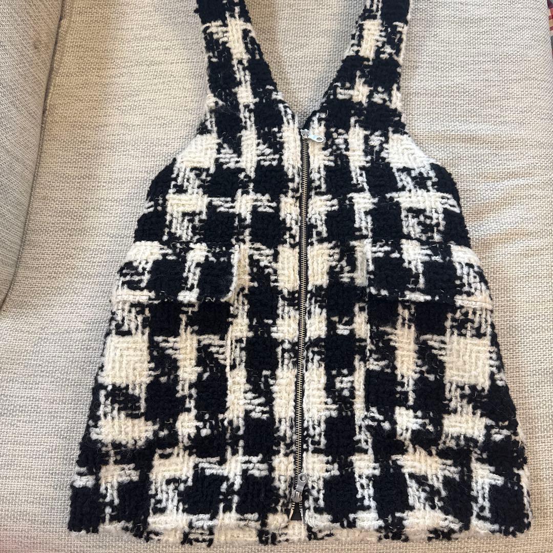 シェリエ　shellerギンガムツイードジャンパースカート F