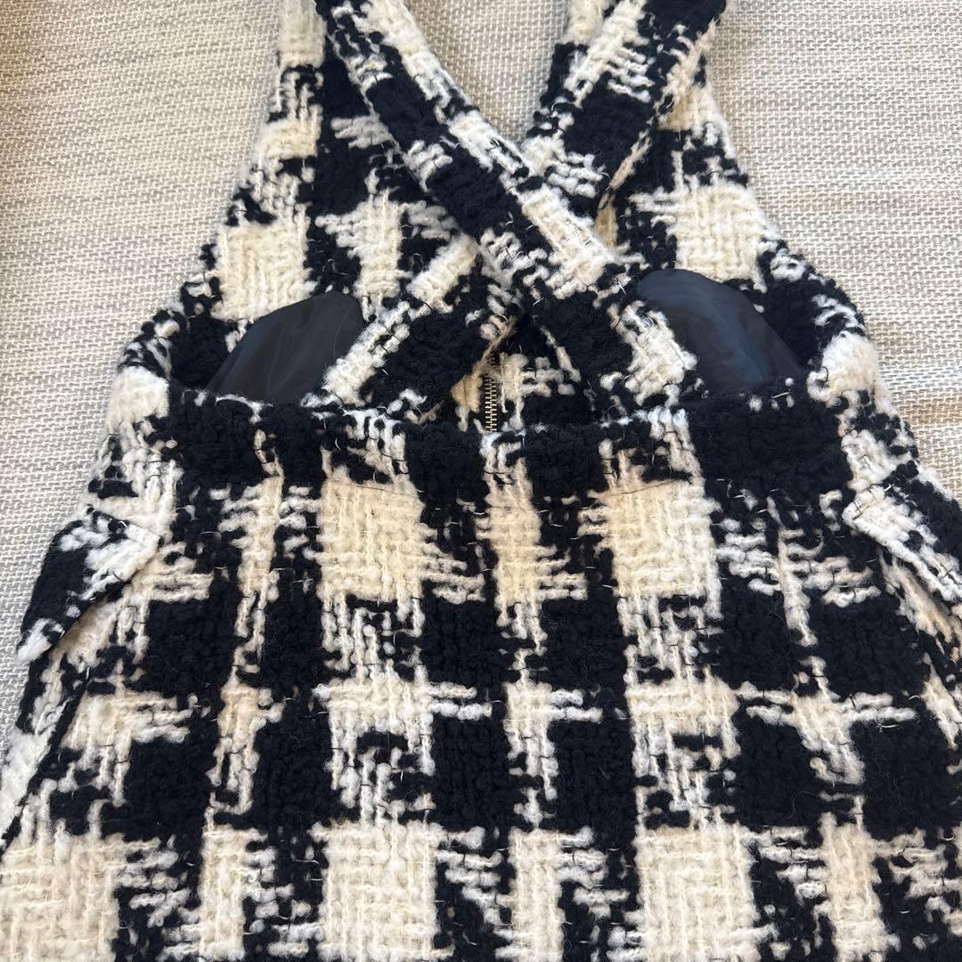 シェリエ　shellerギンガムツイードジャンパースカート F