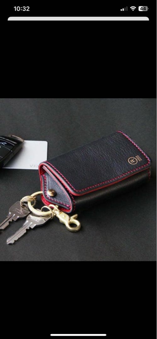 ア*オ様 PORCO ROSSO ブラックレザーキーケース