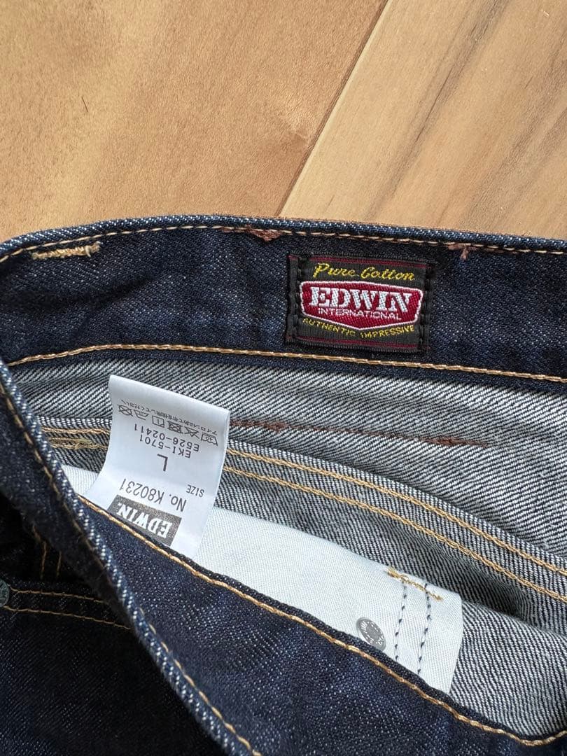 美品EDWIN NEATコラボデニムパンツ サイズL Bshop別注 インディゴ