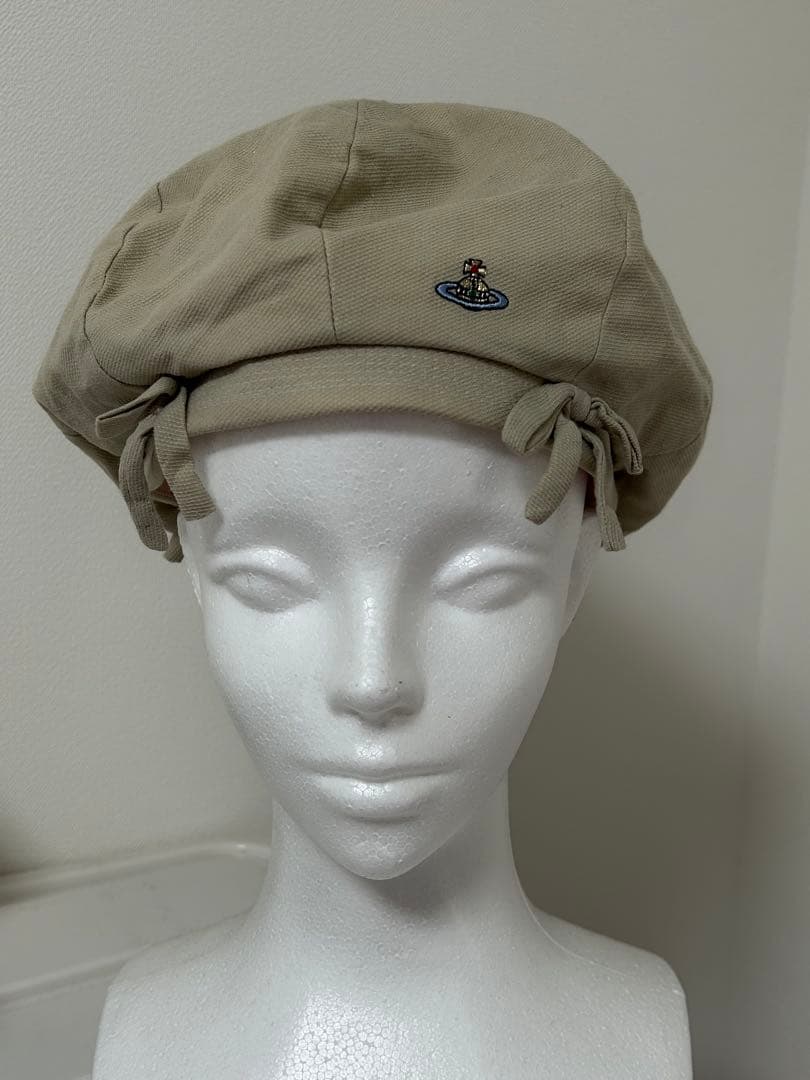 ヴィヴィアンウエストウッド　ベレー帽　リボン　オーブ　刺繍