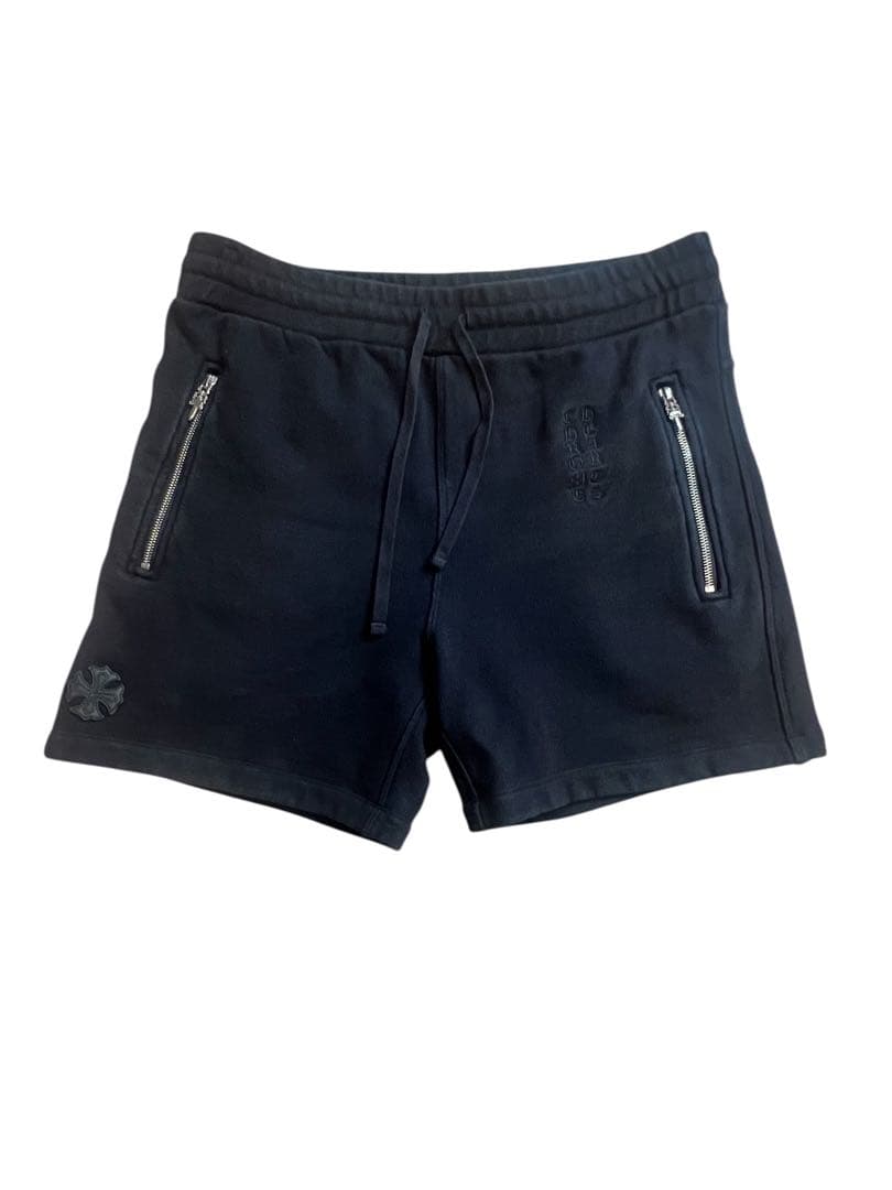 CHROME HEARTS クロムハーツ　 レザーパッチ　ハーフパンツ　L