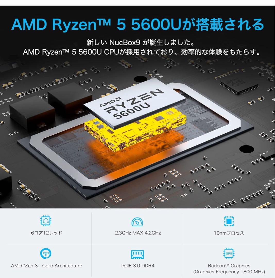 極美品 GMKtec ミニPC Ryzen5 16GB 512GB