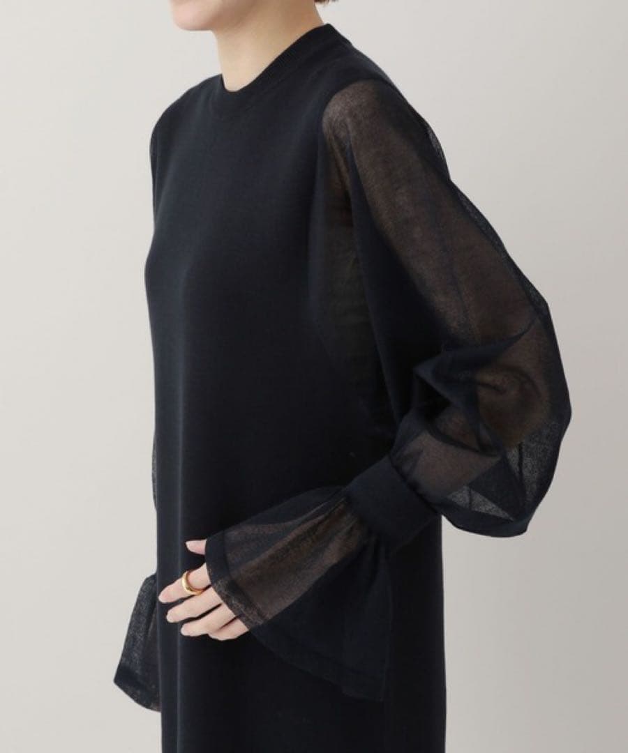 Curensology ランタンスリーブニットワンピース