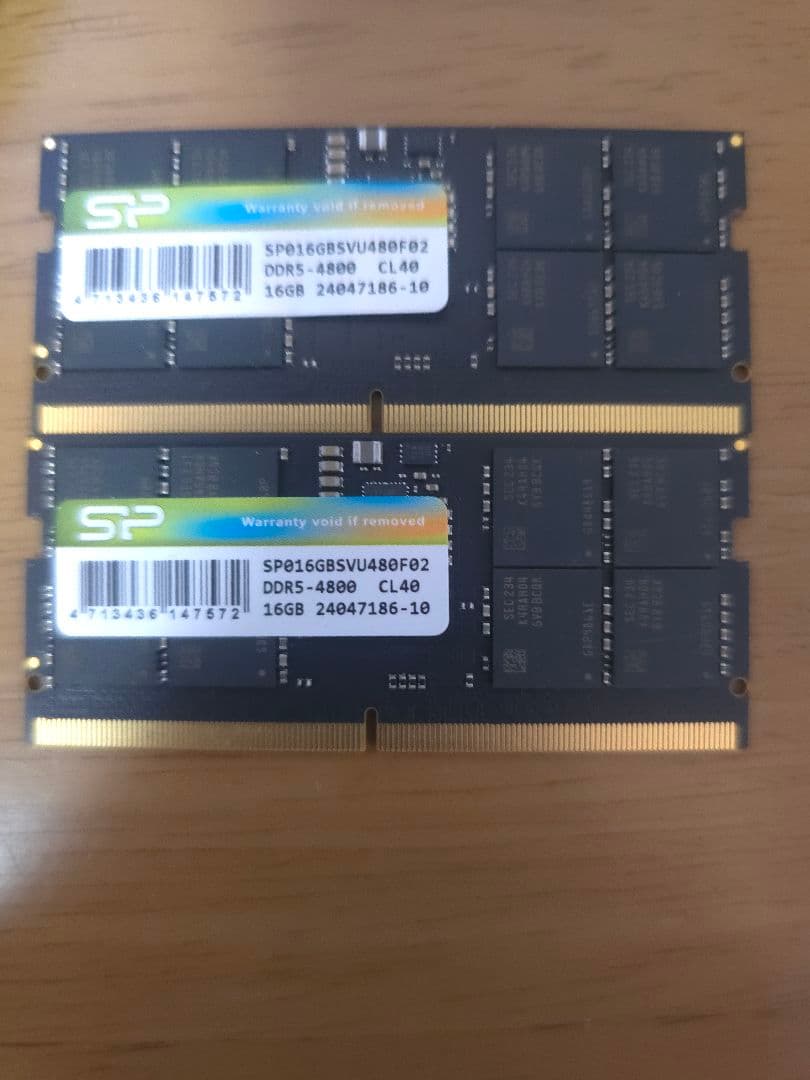 m*o様 シリコンパワー ノート用メモリ DDR5-4800 16GB×2 32