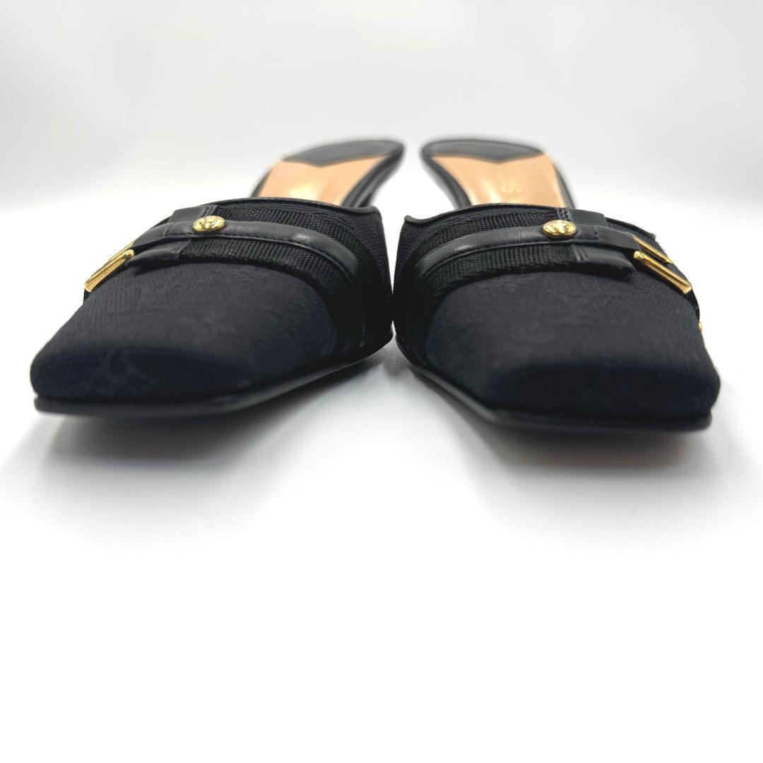 美品 ルイヴィトン モノグラム ミュール サンダル ブラック 36