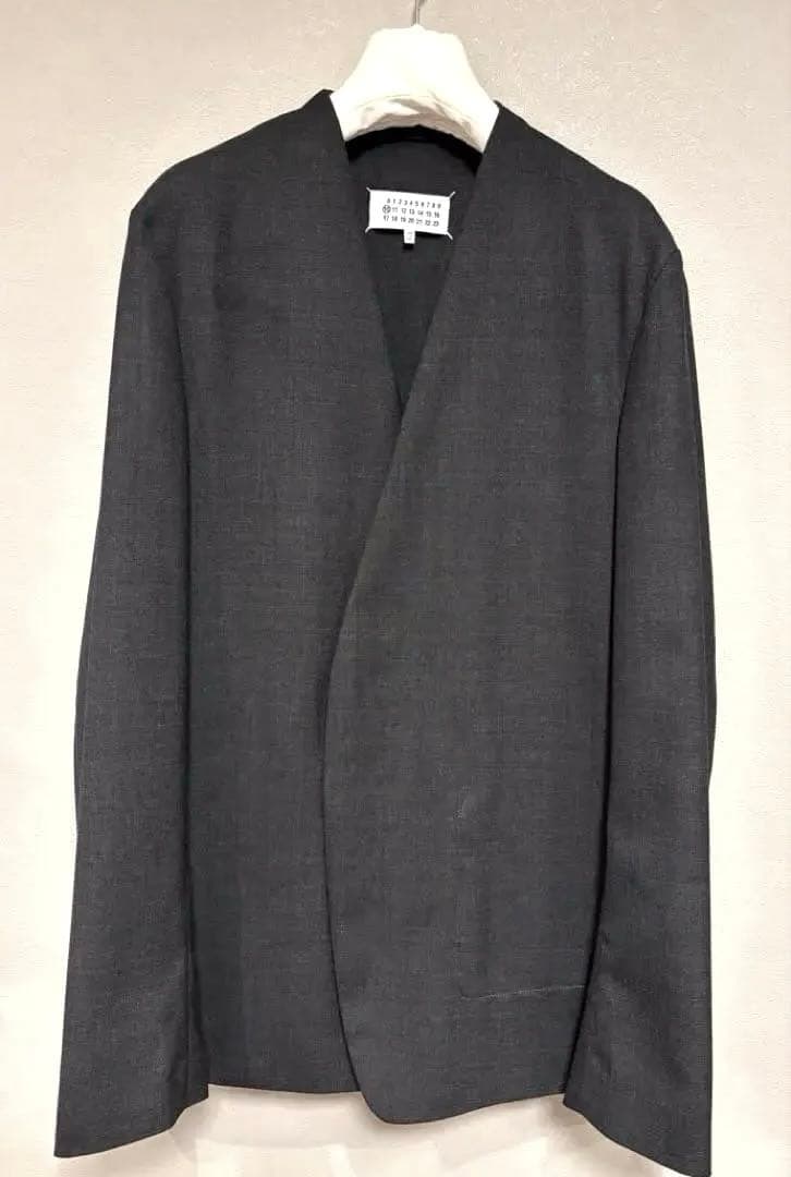 Maison Margiela ノーカラー ジャケット グレー 50 極美品