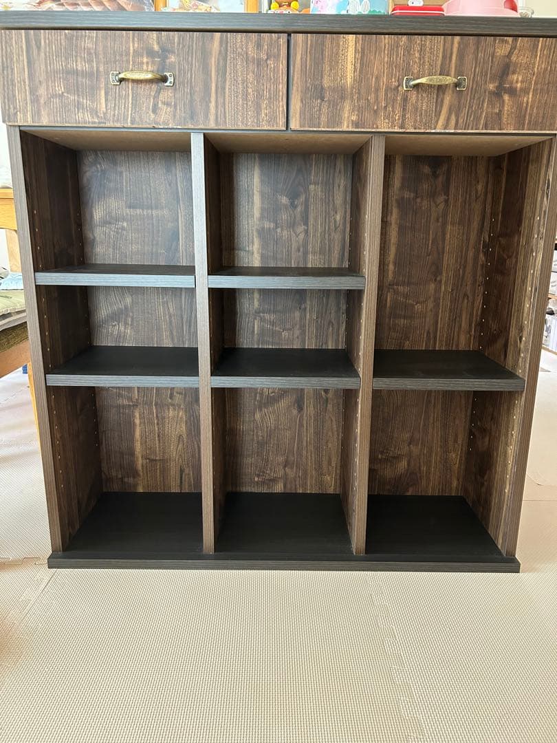 本棚 引き出し付き 木目調