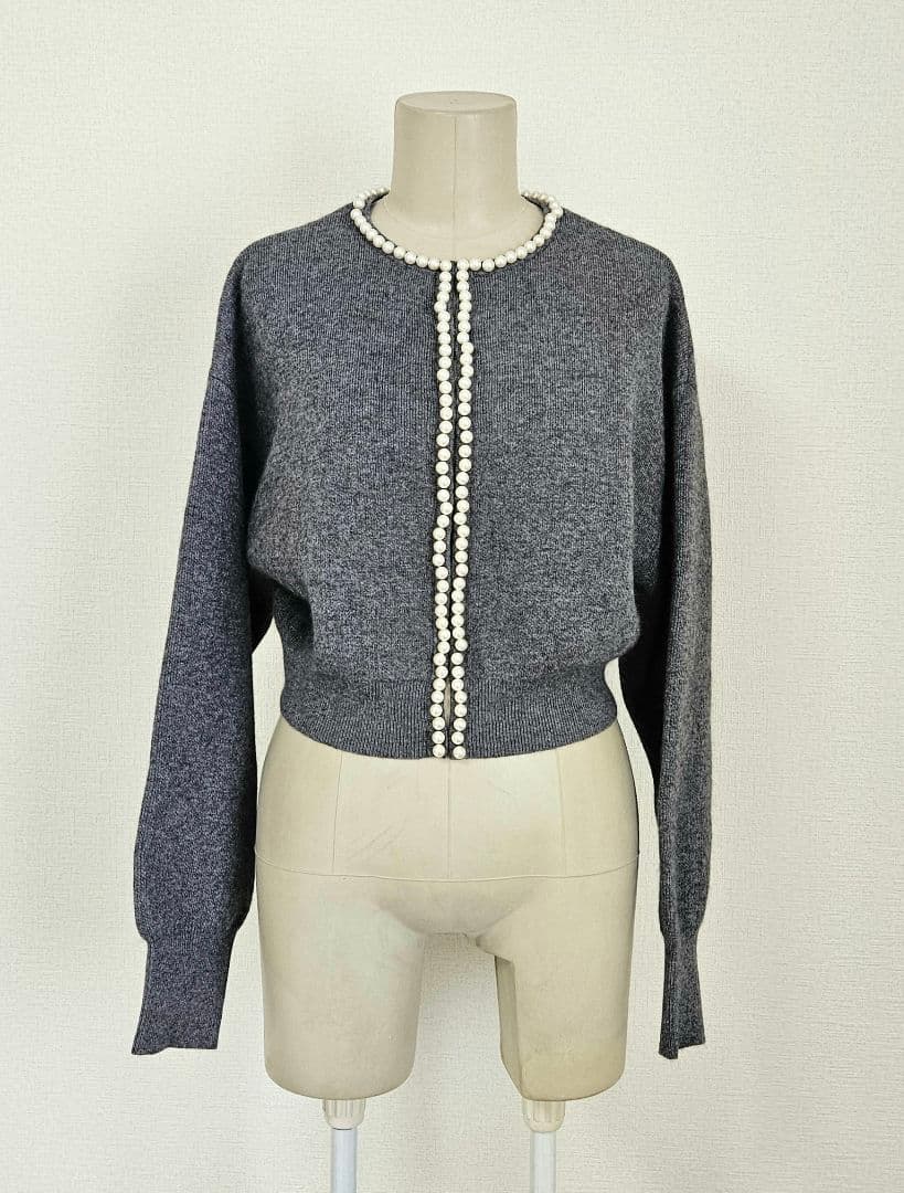 スローブイエナ　パールニットカーデ