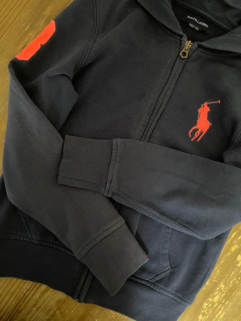 ラルフローレン　ビッグポニー　パーカー　　　刺繍入り　ネイビー