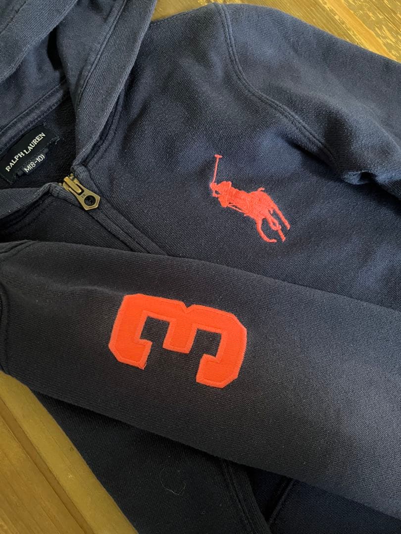 ラルフローレン　ビッグポニー　パーカー　　　刺繍入り　ネイビー
