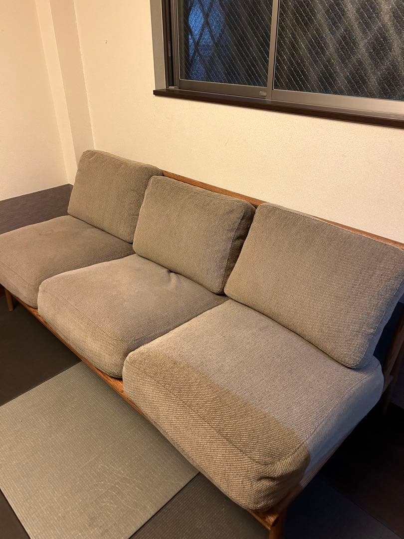 モモナチュラル　クラウドソファ 3人掛けソファ