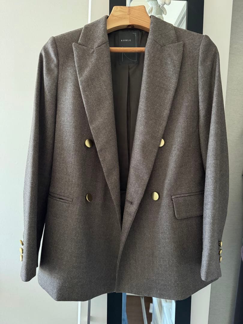 NOBLE ウールフラノピークドラペルジャケット 34