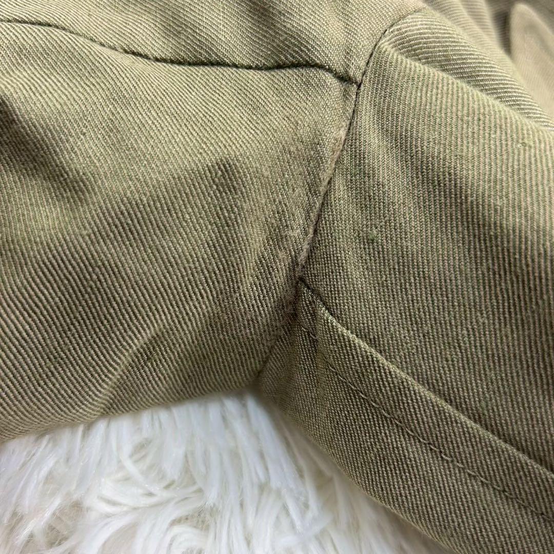 美品　トゥモローランド　ピルグリム　ダブルジャケット　リネンウール　カーキ　48