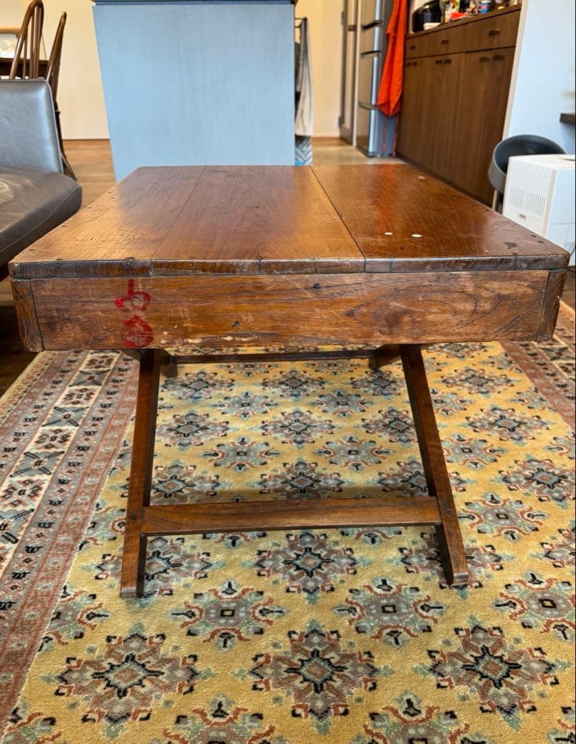 タイ・チェンマイ ヴィンテージ　ローテーブル(折りたたみ式)