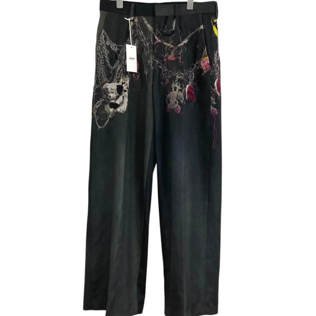 EMBROIDERED CHAIN TAILORED TROUSERS サイズS