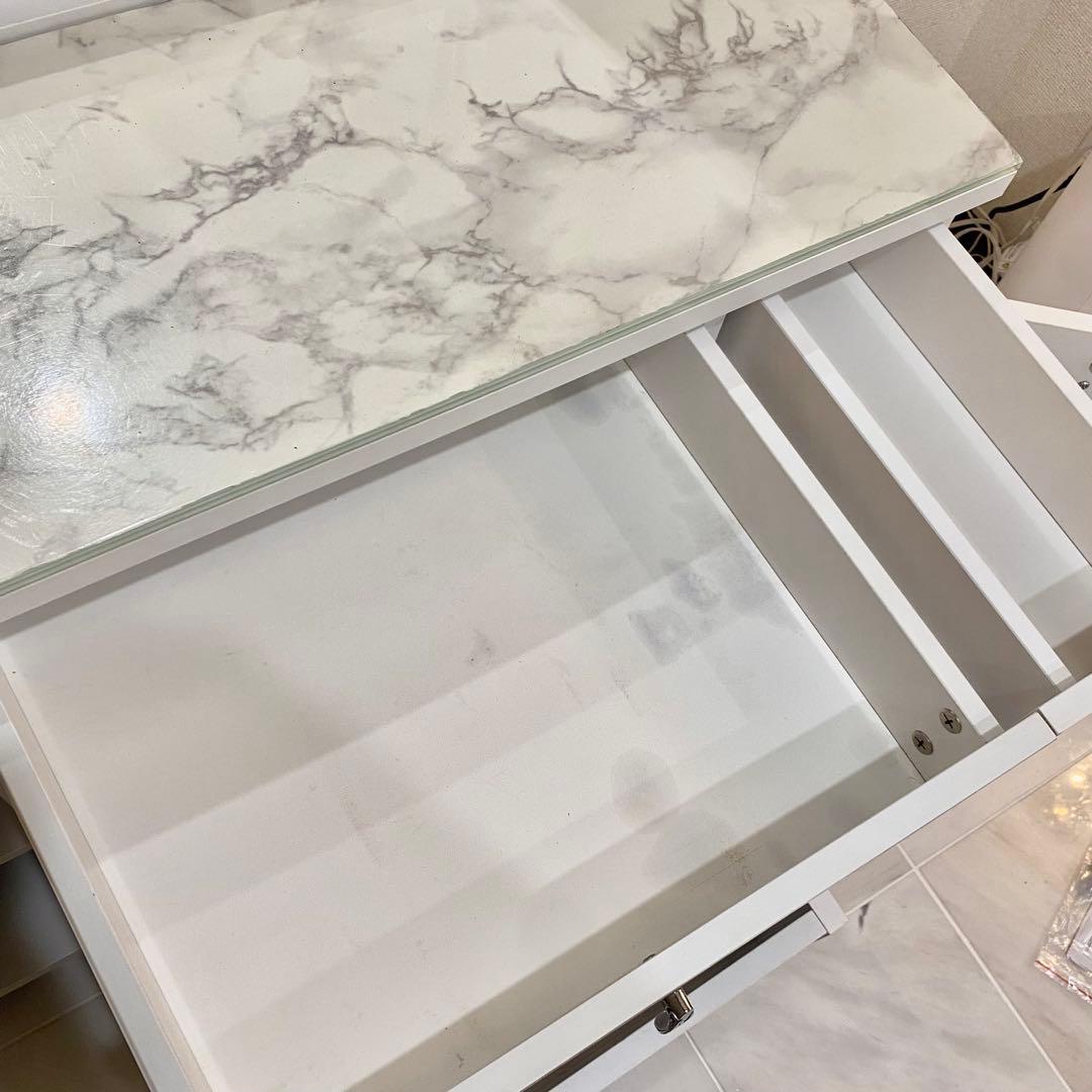 ニトリ 両袖ドレッサー コナ コスメ収納 白 ドレッサー（※イス別売り）