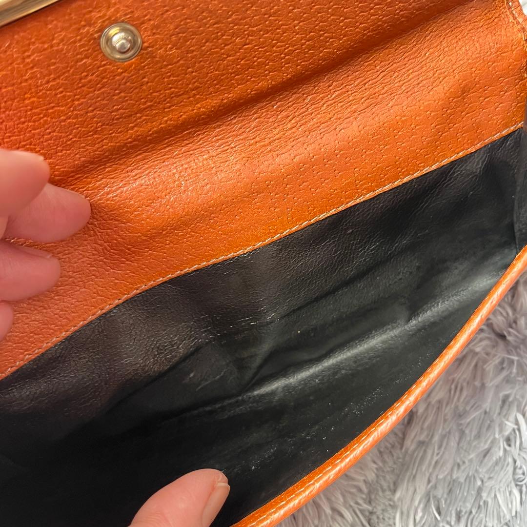 GUCCI✨長財布　GGキャンバス Wホック オレンジブラウン　レディース