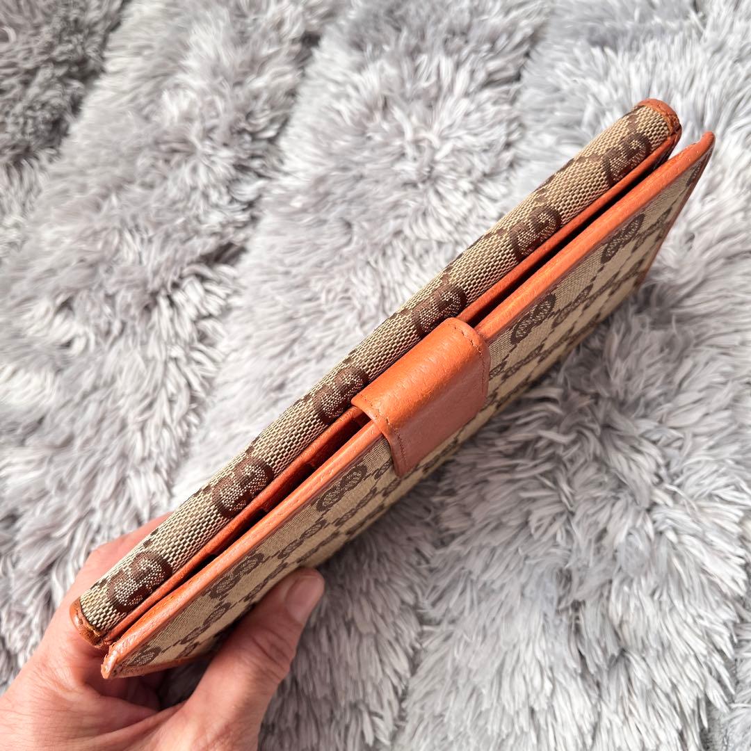 GUCCI✨長財布　GGキャンバス Wホック オレンジブラウン　レディース