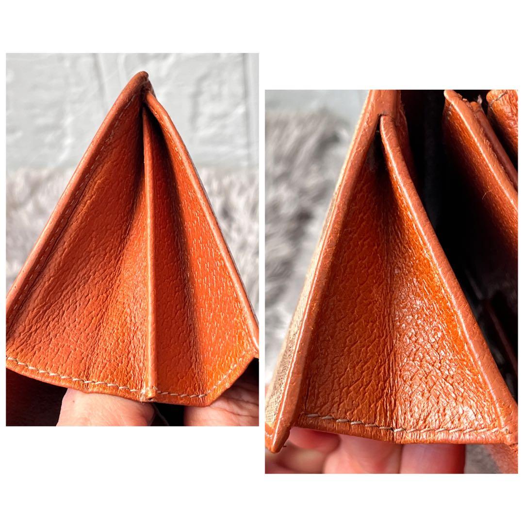 GUCCI✨長財布　GGキャンバス Wホック オレンジブラウン　レディース