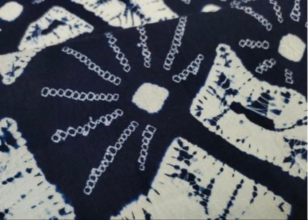 浴衣　有松鳴海絞り　反物　着尺　絞り　花尽くし　綿　逸品　新品未使用　紺