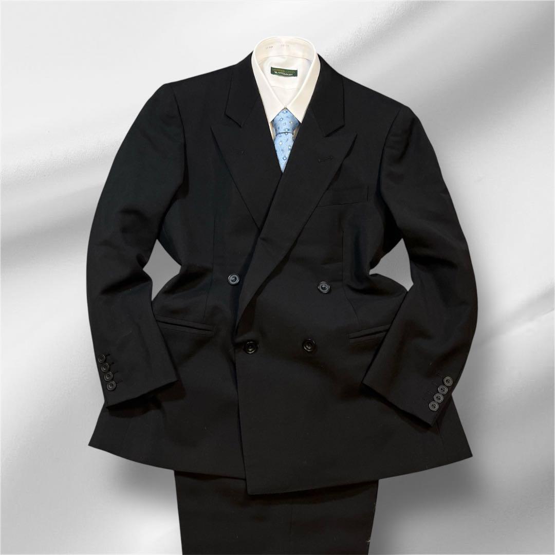 【極美品】バーバリーズ ブラック ダブルブレストスーツ 高級スーツ セットアップ