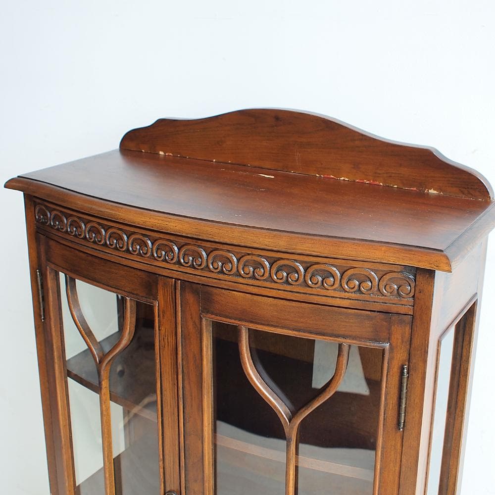 アンティーク調 ツイストレッグ ガラスキャビネット 英国調 飾り棚