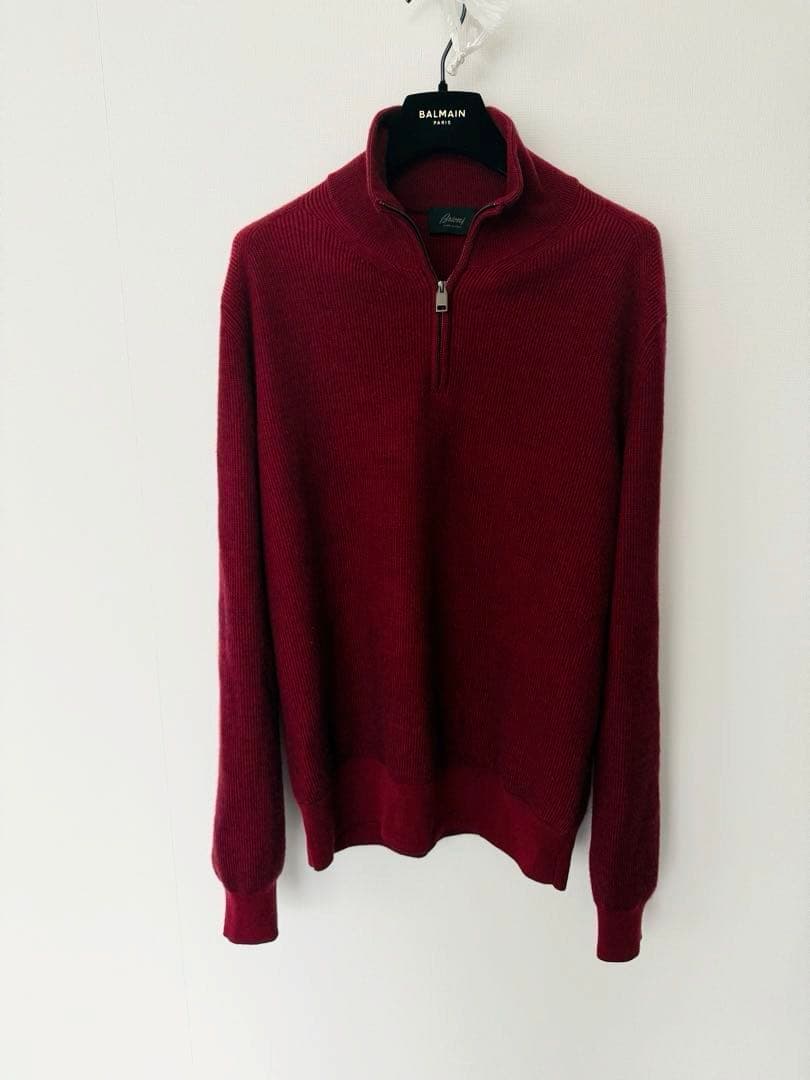 にこにこセレクト新品同様！Brioni カシミヤジッパー付きセーター