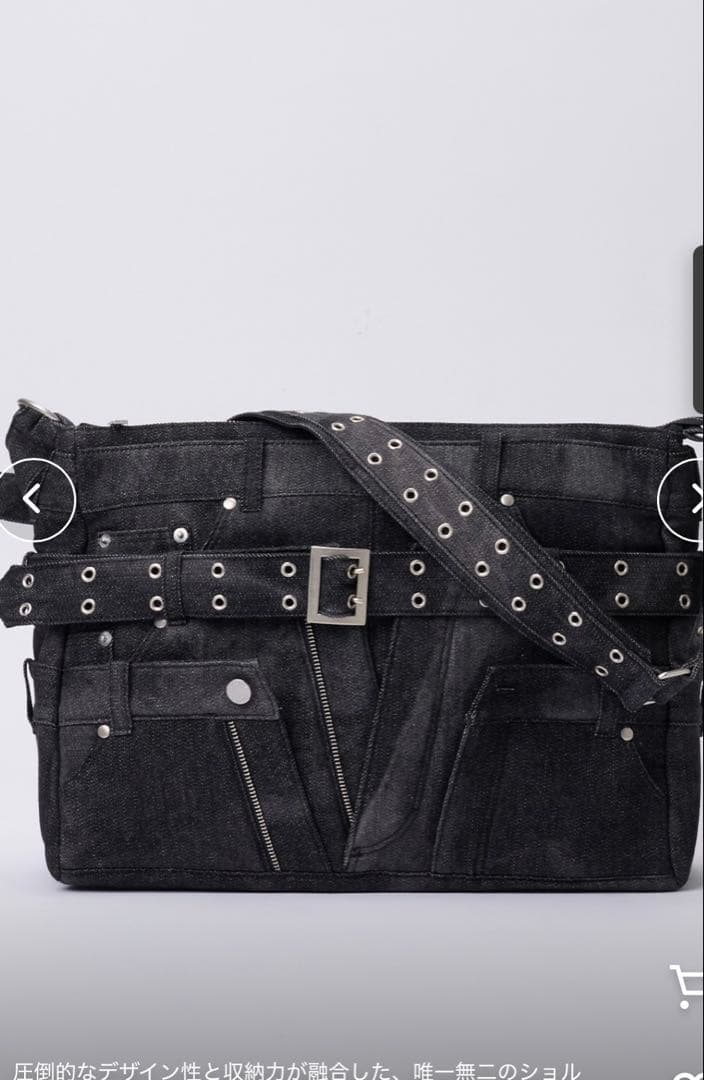 GRANCYグランシークレイジーレイヤードデニムパンツデザインショルダーバッグ