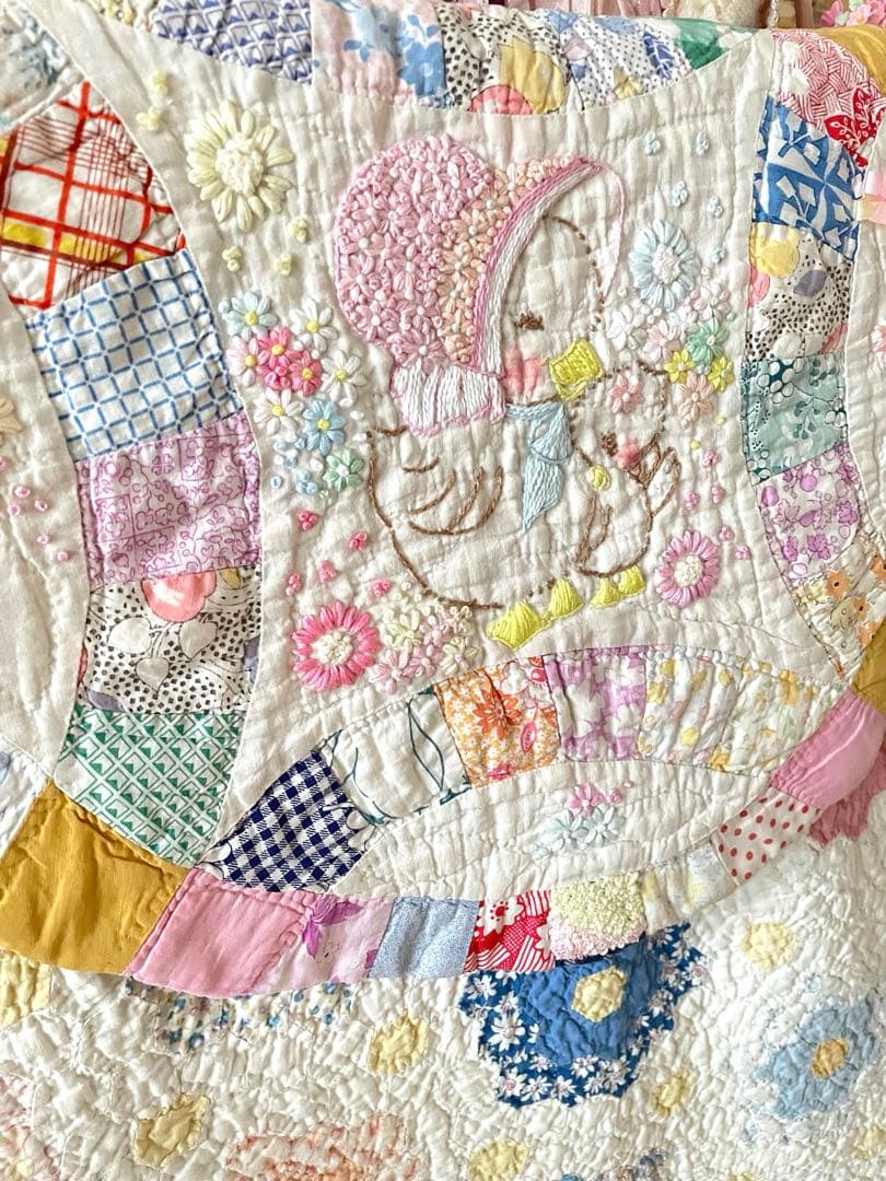 アンティークキルト＆アニマル刺繍♡ハンドメイド·͜· ♡