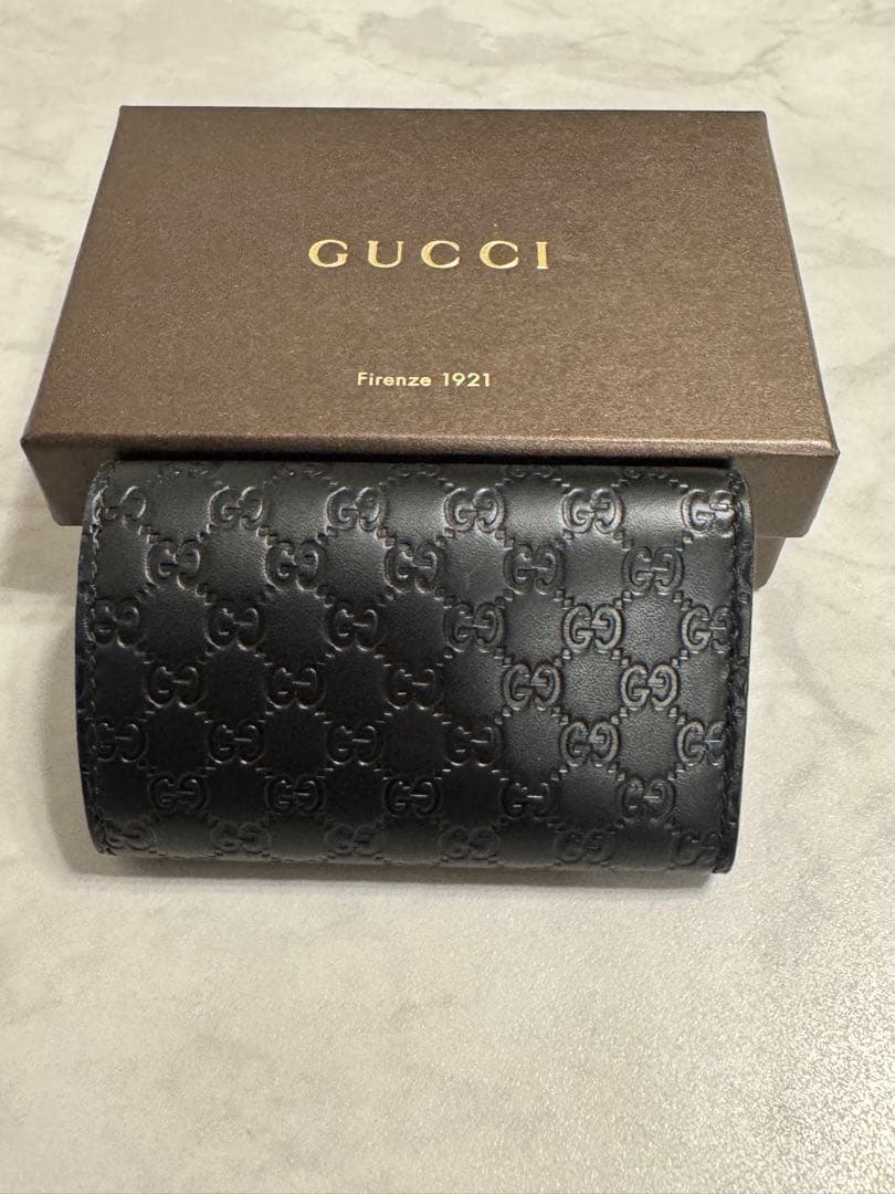 新品未使用　GUCCI ブラックレザーキーケース
