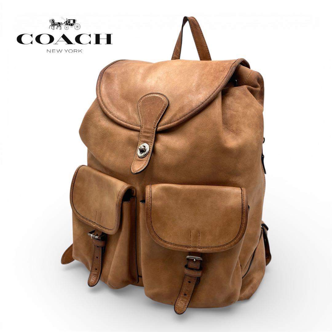 ⭐️希少⭐️COACH コーチ リュック ヌメ革 ベージュ 71743 ブラウン