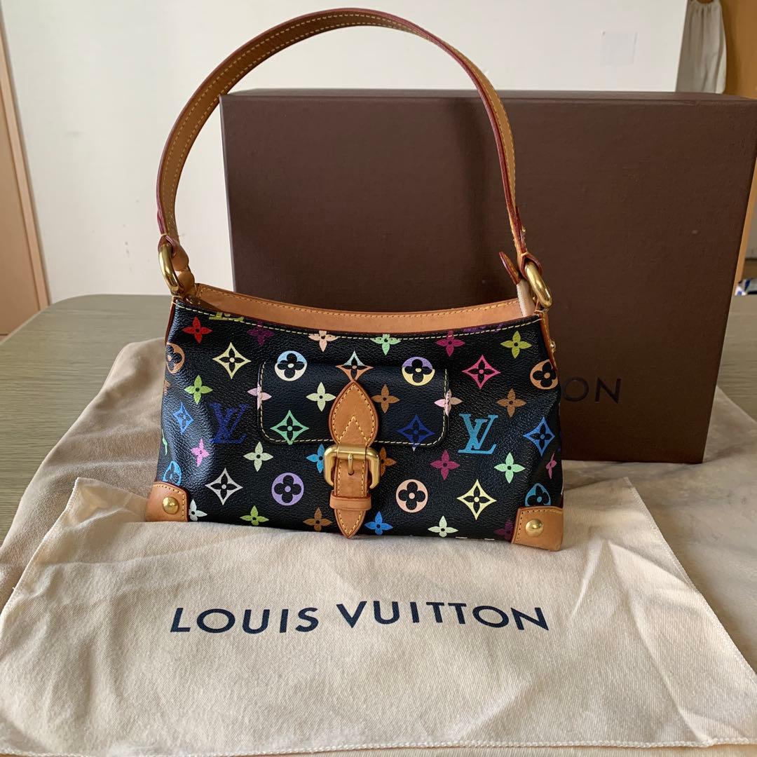 LOUIS VUITTON ブラック マルチカラー ハンドバッグ　エライザ
