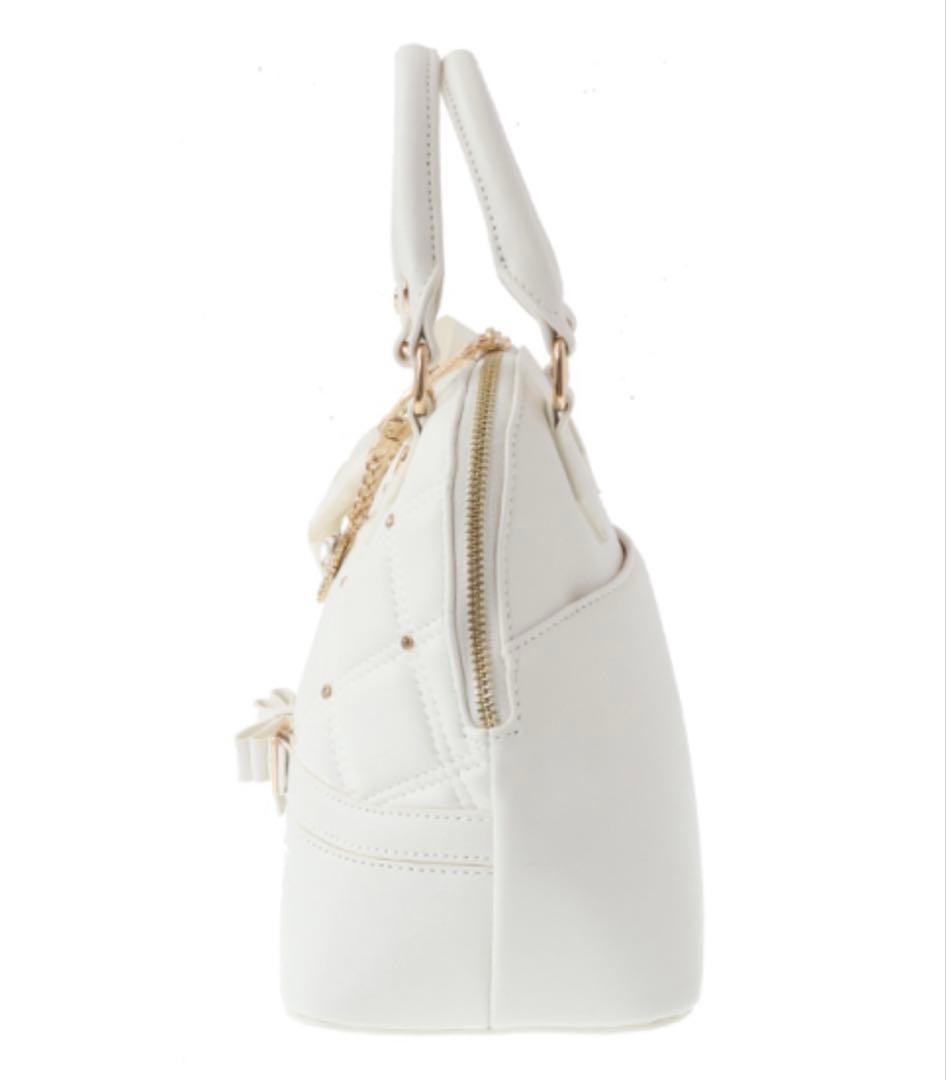 LIZLISA ビジューキルティングハンドバッグ ホワイト