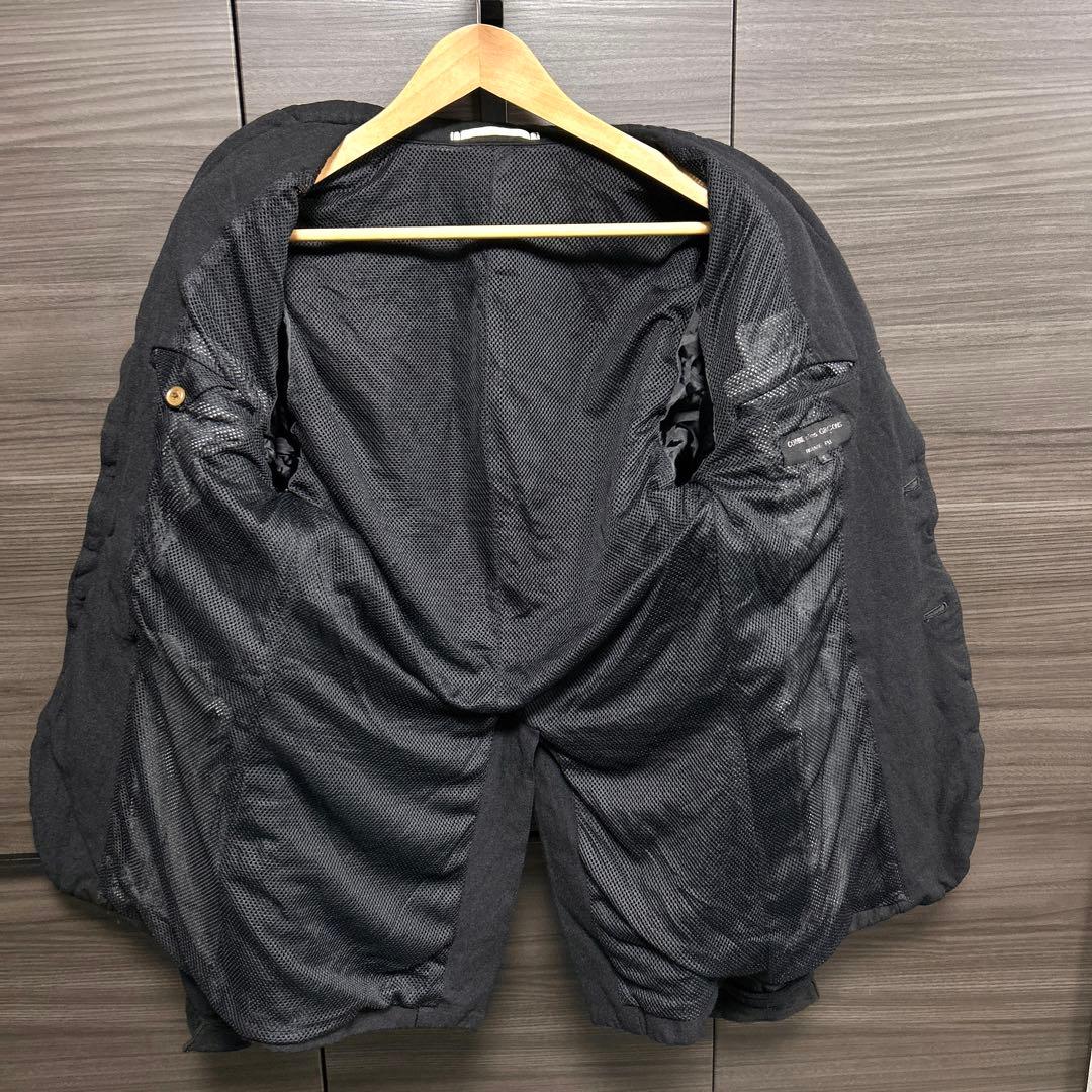 コムデギャルソンオムプリュス テーラードジャケット ポリエステル 縮絨 ブラック