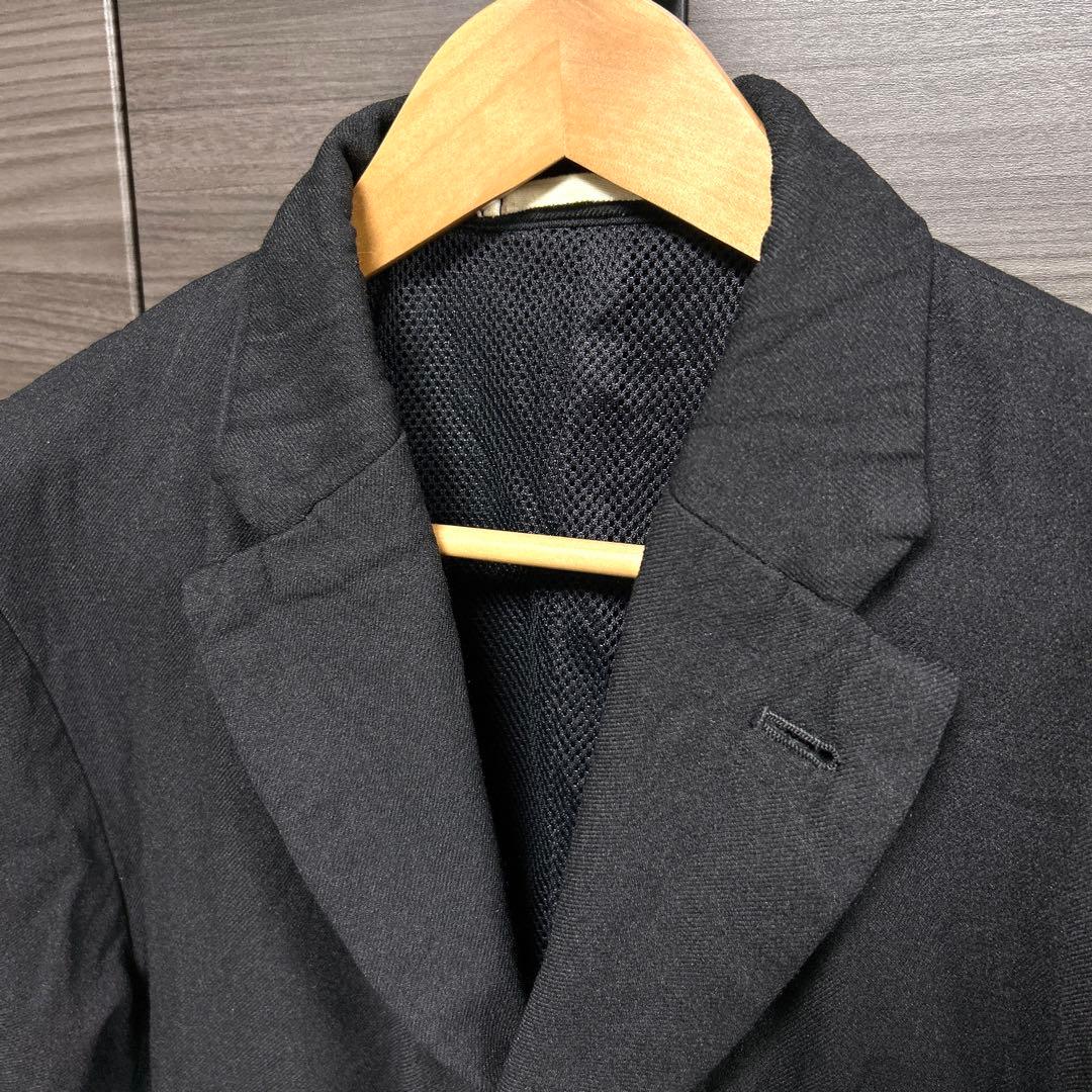 コムデギャルソンオムプリュス テーラードジャケット ポリエステル 縮絨 ブラック