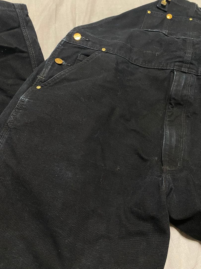 ひ*ろ様 Carhartt ブラックオーバーオール　カーハート　つなぎ
