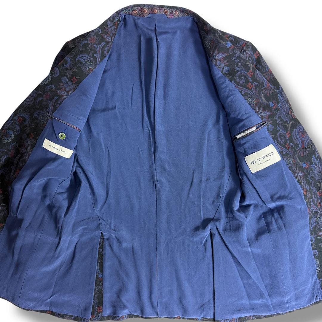 J6279 美品 エトロ ETROLIGHTペイズリー柄テーラードジャケット46