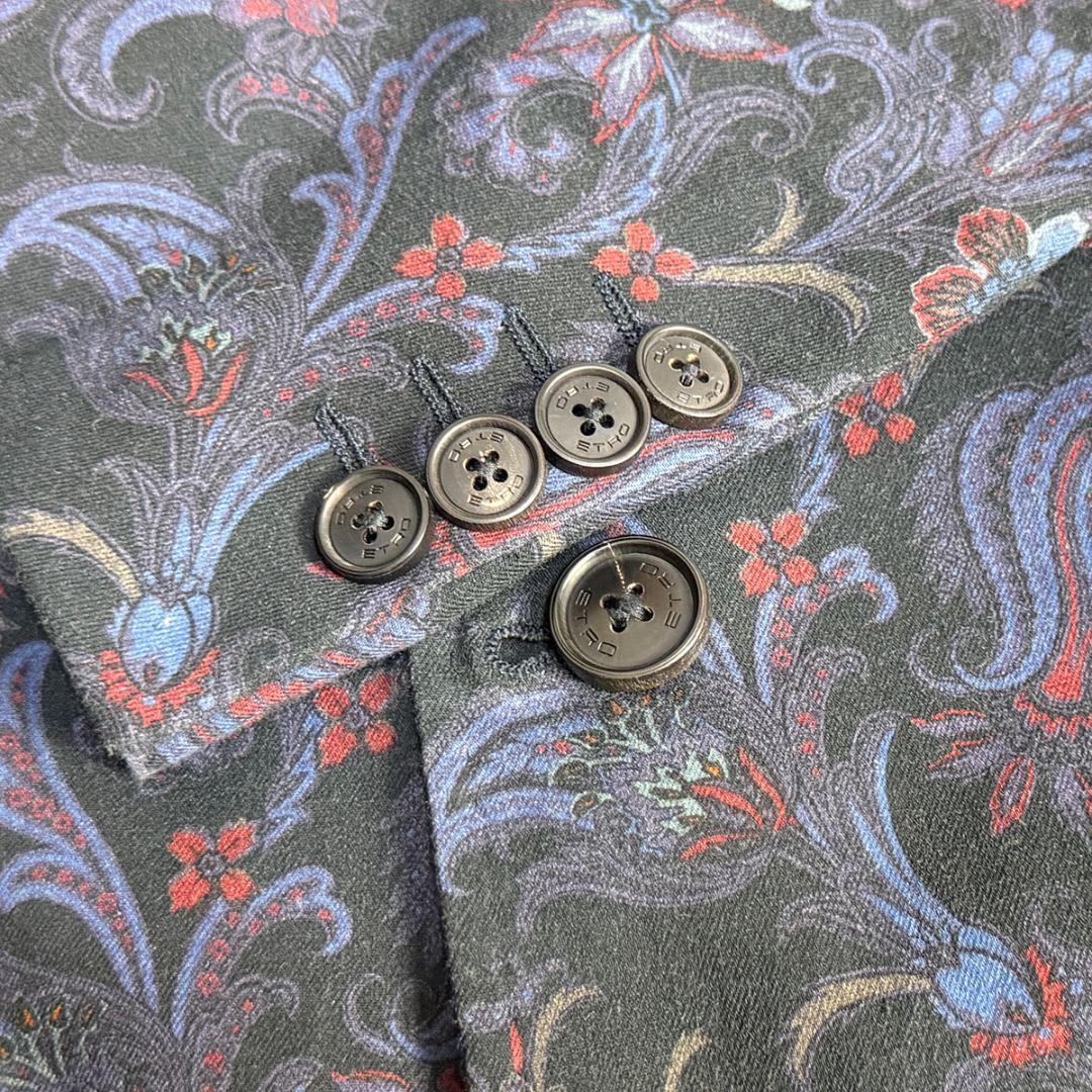 J6279 美品 エトロ ETROLIGHTペイズリー柄テーラードジャケット46