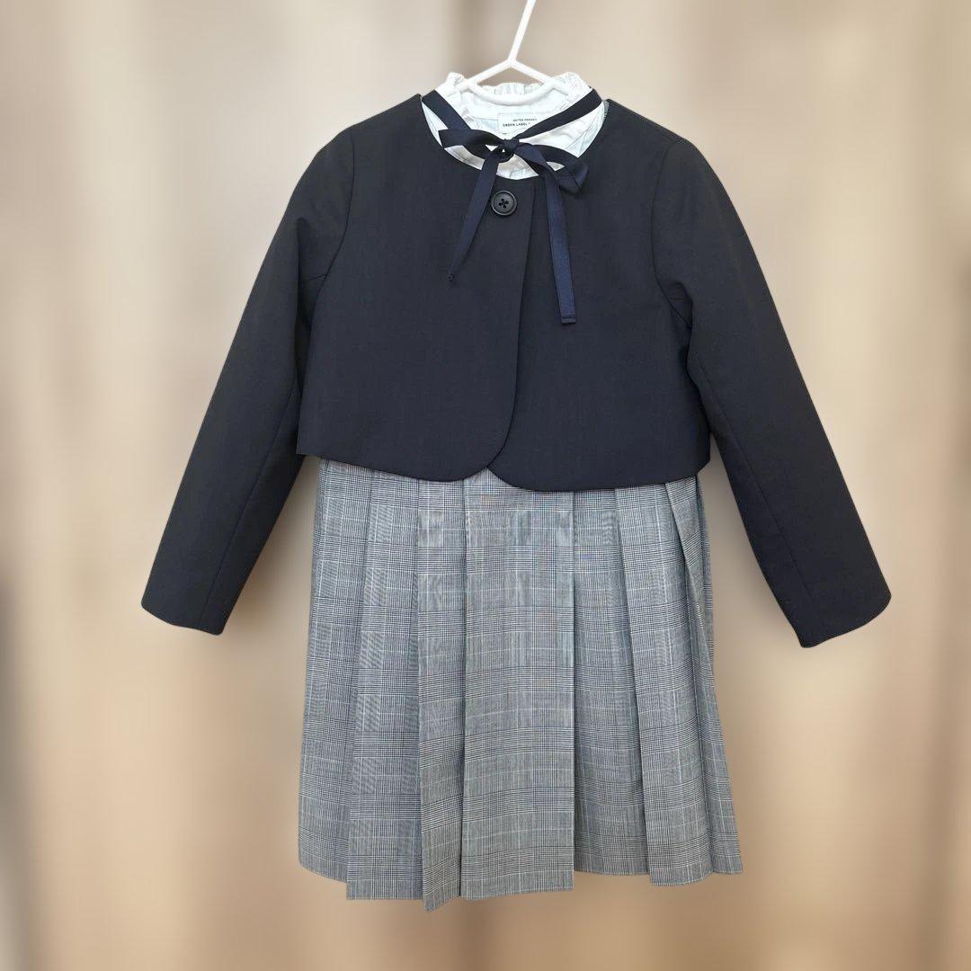 110 グリーンレーベル　入学式　フォーマル　３点セット　女の子　ワンピース
