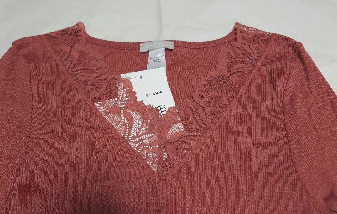 新品タグ付き 高級 ハンロ ウール シルク インナー トップス XS