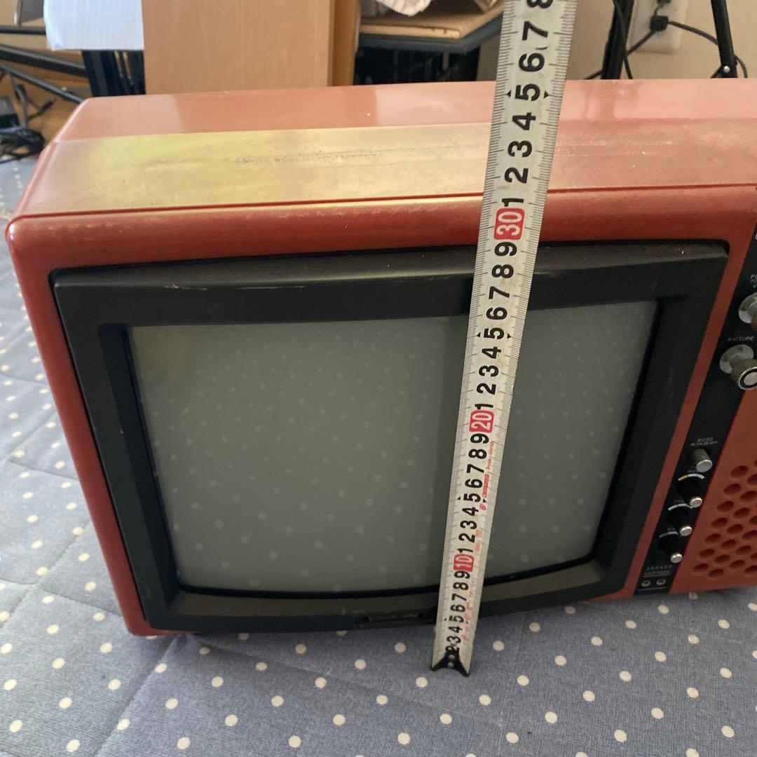 昭和レトロ　小型ブラウン管テレビ 約40cm 赤　レッドSONY KV-1300