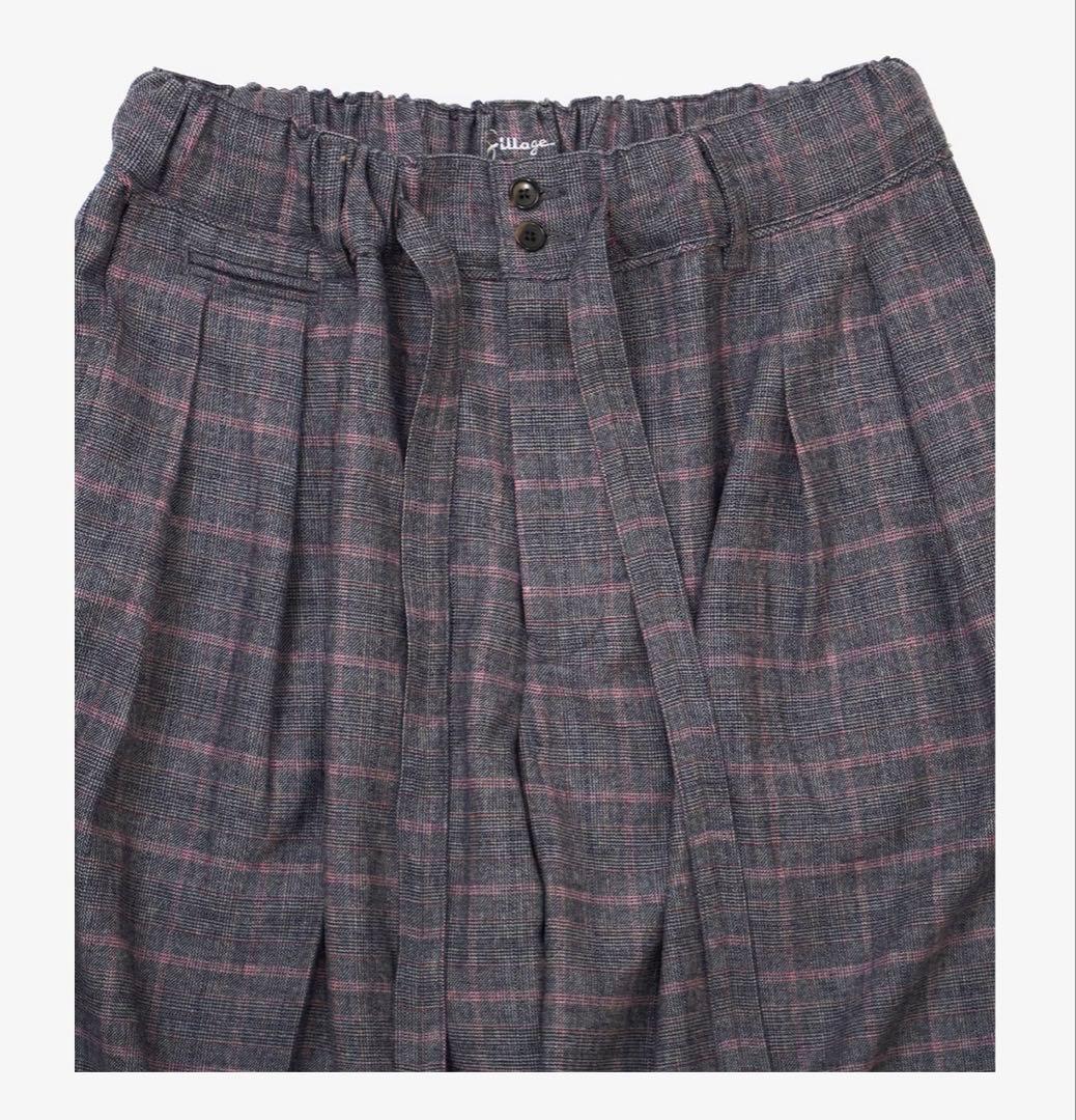 sillage hakama pants glen check pink新品